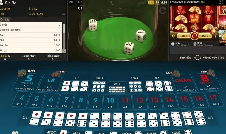 Cách Tham Gia SicBo Nhà Cái ACB8 Đơn Giản Cho Bet Thủ 2 Các cửa cược trong game SicBo nhà cái ACB8